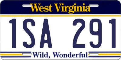 WV license plate 1SA291