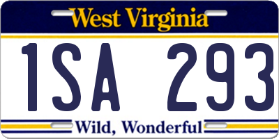 WV license plate 1SA293