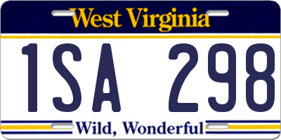 WV license plate 1SA298