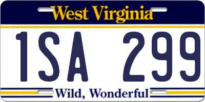WV license plate 1SA299