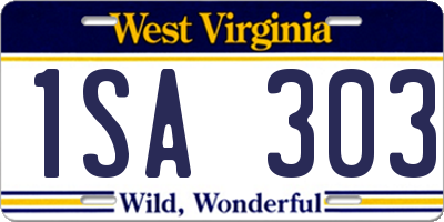 WV license plate 1SA303