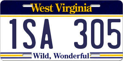 WV license plate 1SA305