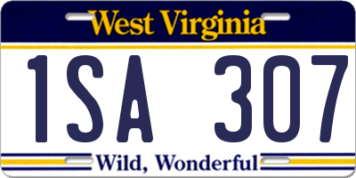 WV license plate 1SA307