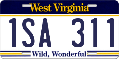 WV license plate 1SA311
