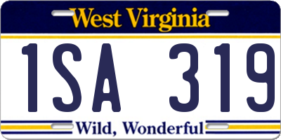 WV license plate 1SA319