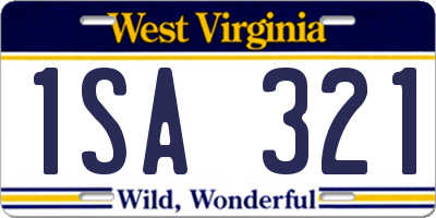WV license plate 1SA321
