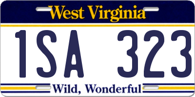 WV license plate 1SA323