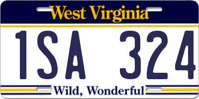 WV license plate 1SA324