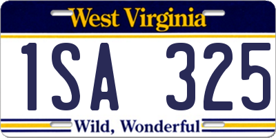 WV license plate 1SA325