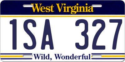 WV license plate 1SA327