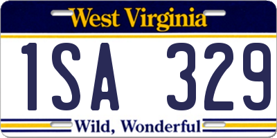 WV license plate 1SA329