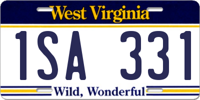 WV license plate 1SA331