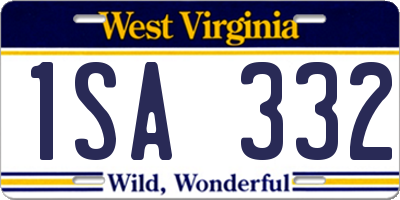 WV license plate 1SA332
