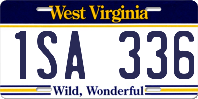 WV license plate 1SA336