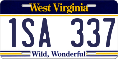WV license plate 1SA337