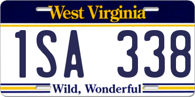 WV license plate 1SA338