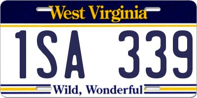 WV license plate 1SA339