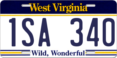 WV license plate 1SA340