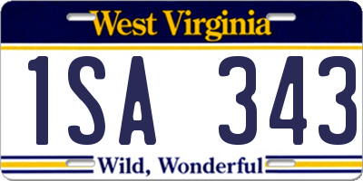 WV license plate 1SA343