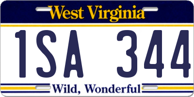 WV license plate 1SA344