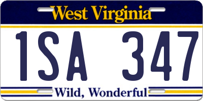 WV license plate 1SA347