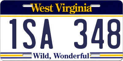 WV license plate 1SA348
