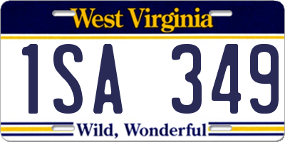 WV license plate 1SA349