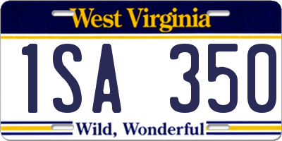 WV license plate 1SA350