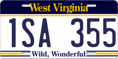 WV license plate 1SA355