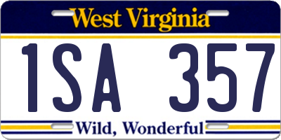 WV license plate 1SA357