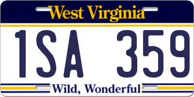WV license plate 1SA359