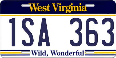 WV license plate 1SA363