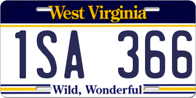 WV license plate 1SA366