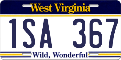 WV license plate 1SA367