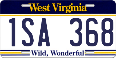 WV license plate 1SA368