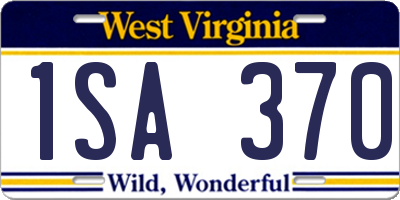 WV license plate 1SA370