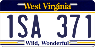 WV license plate 1SA371