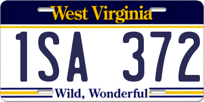 WV license plate 1SA372