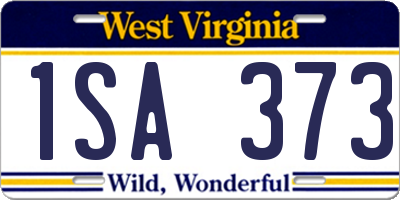 WV license plate 1SA373