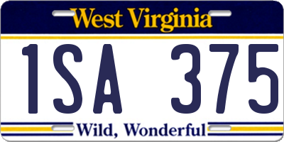 WV license plate 1SA375