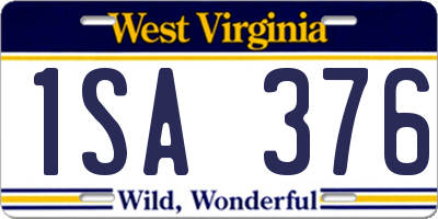 WV license plate 1SA376