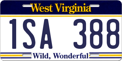 WV license plate 1SA388
