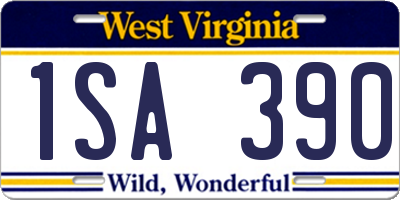 WV license plate 1SA390
