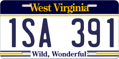 WV license plate 1SA391