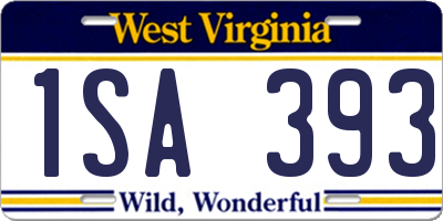 WV license plate 1SA393