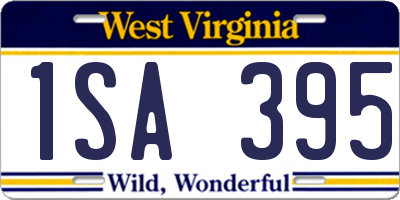 WV license plate 1SA395
