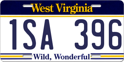 WV license plate 1SA396