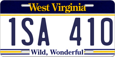 WV license plate 1SA410
