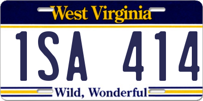 WV license plate 1SA414