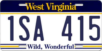 WV license plate 1SA415